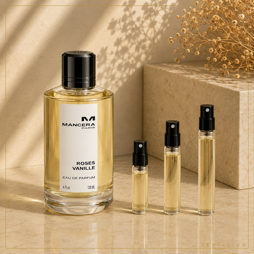 Roses Vanille by Mancera, authentic decant sample by VESTIGIUM
